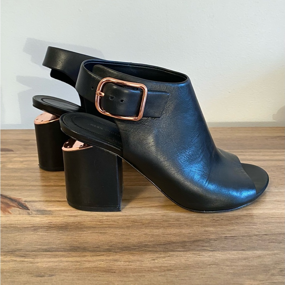 Alexander Wang Black Leather Peep Toe Sandal Bootie